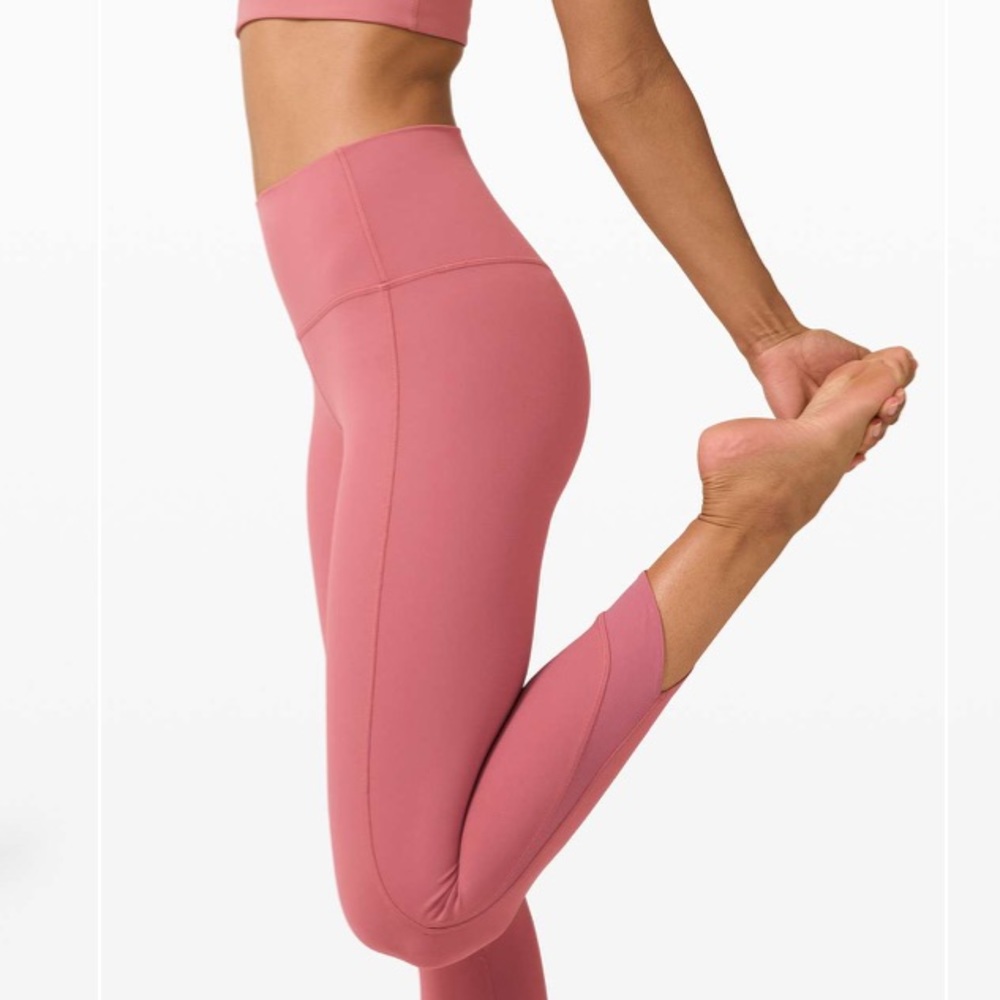 Lululemon Align high rise 25” in Briar Rose with Petal inspired hem in size 10